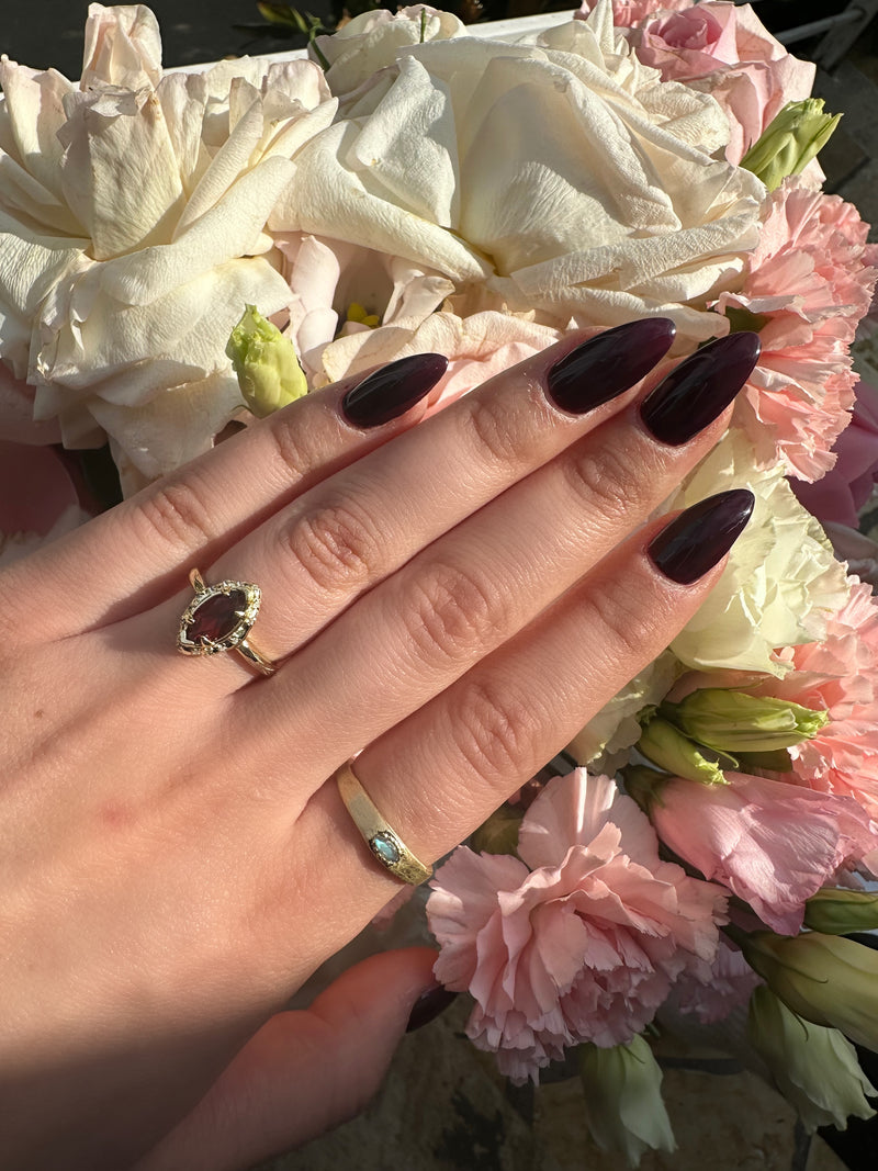 Ruby Ring with Sprinkled Diamonds