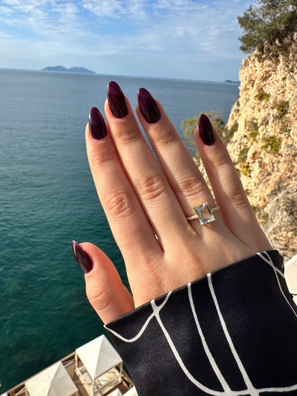 Natural Green Amethyst Ring