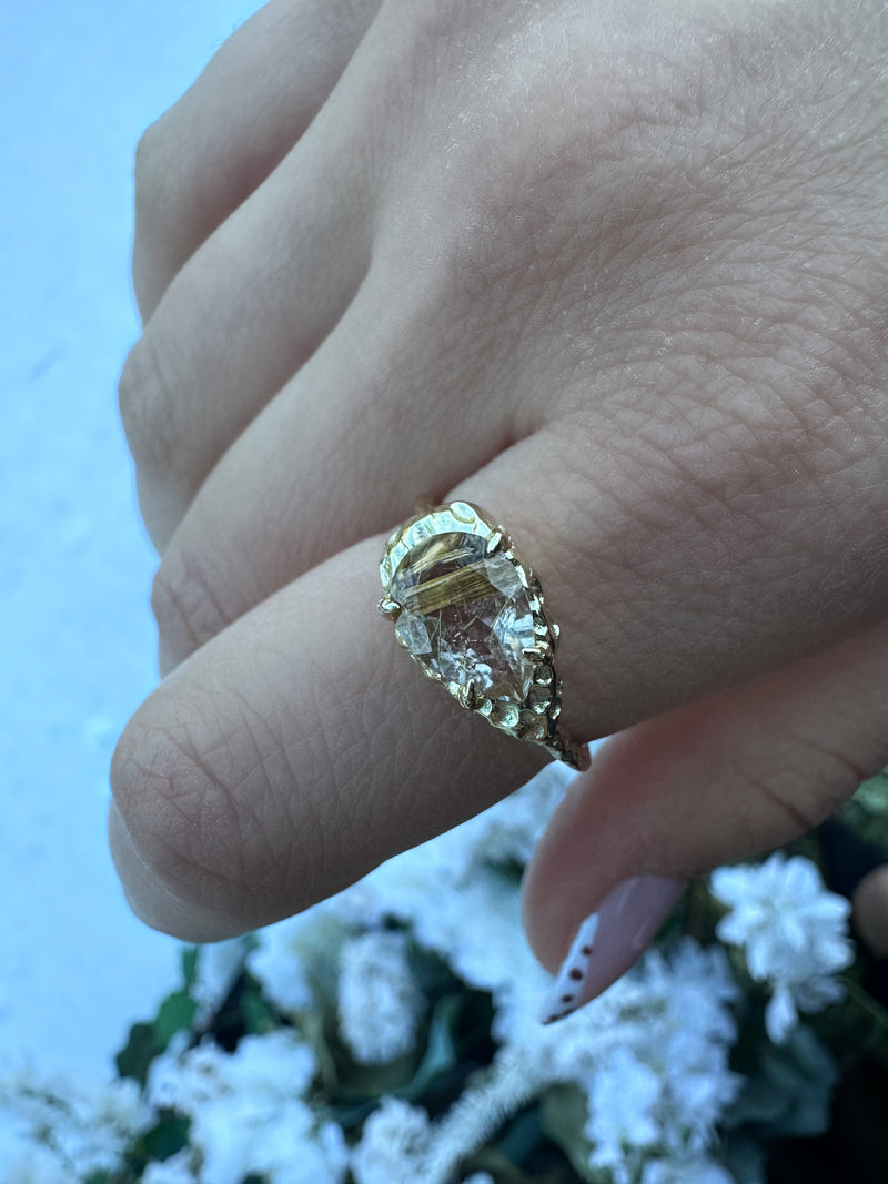 brown rutilated quartz marquise ring

gold-filled rutilated quartz jewelry

intuitive and protective gemstone ring

handcrafted marquise gemstone ring

natural rutilated