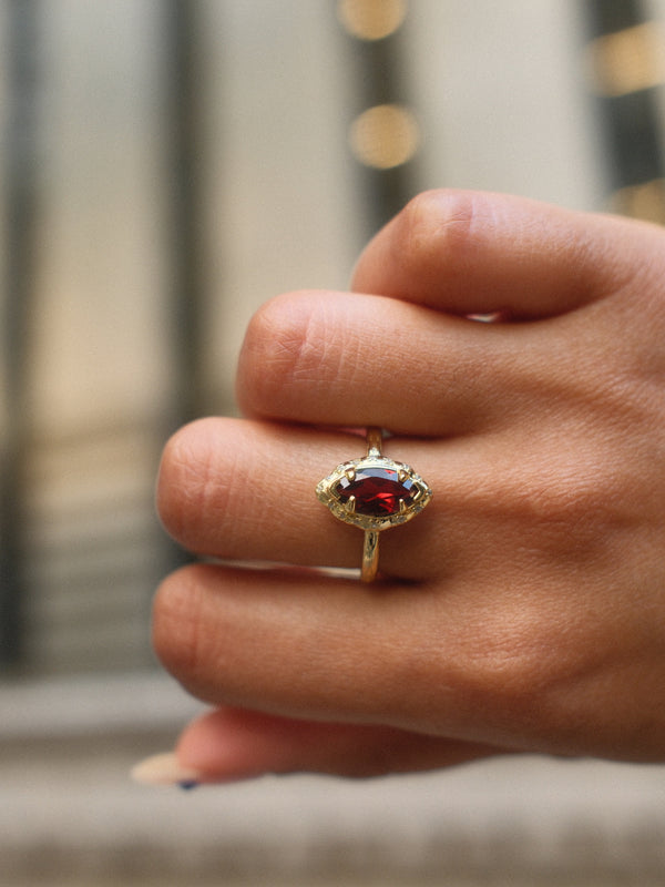 Ruby Ring with Sprinkled Diamonds