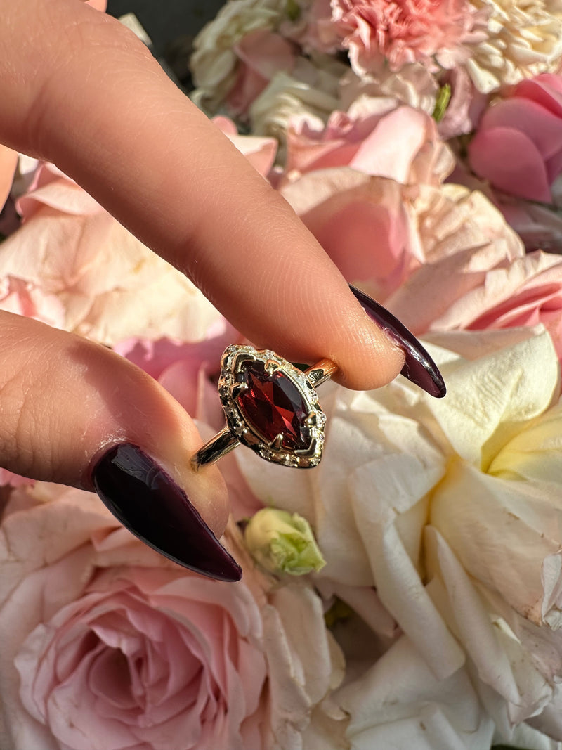 Ruby Ring with Sprinkled Diamonds