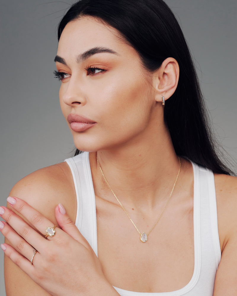 Sprinkled Pacific Moonstone Ring