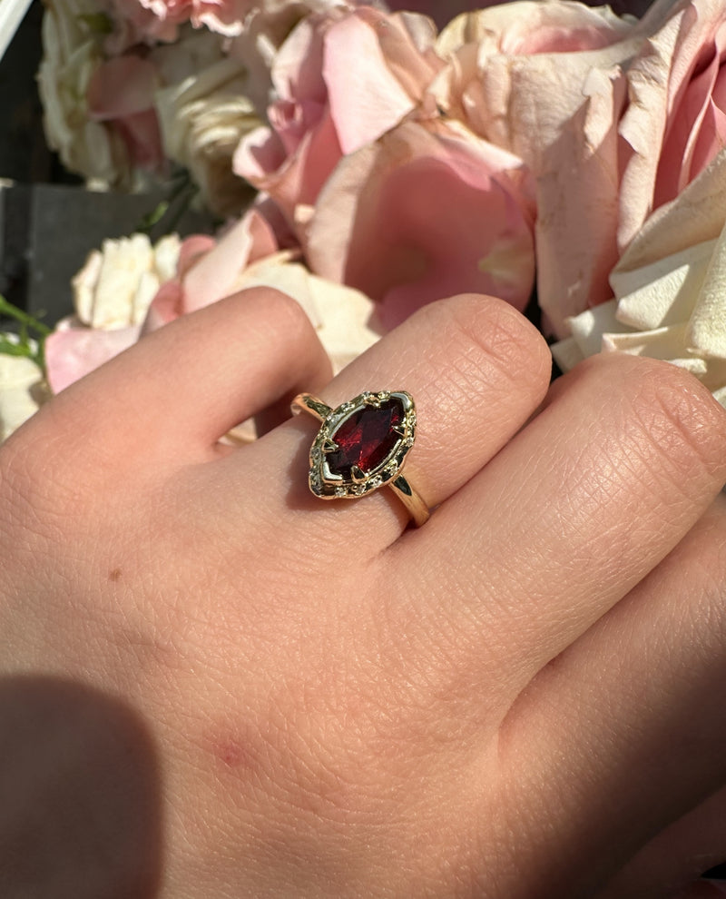 Ruby Ring with Sprinkled Diamonds