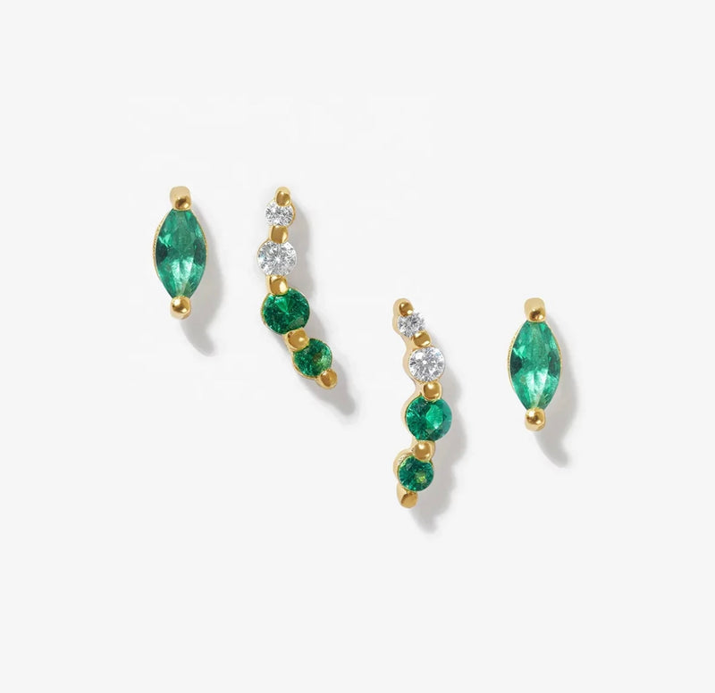 Aspen Emerald Earring Set