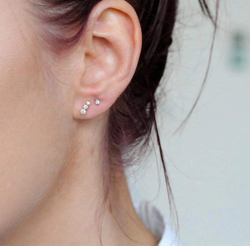 Sapphire Triple Stud Earrings