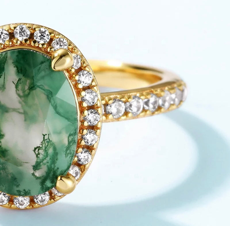 Classic Moss Agate Ring